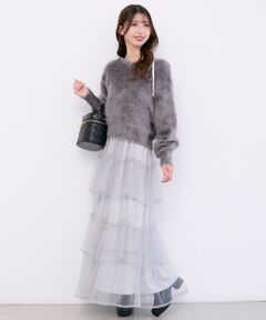 MAJESTIC LEGON / マジェスティックレゴン ミニ丈・ひざ丈ワンピース | パールチェーンキャミワンピース