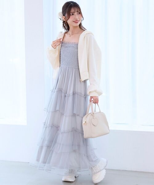 MAJESTIC LEGON / マジェスティックレゴン ミニ丈・ひざ丈ワンピース | ◎パールチェーンキャミワンピース | 詳細18