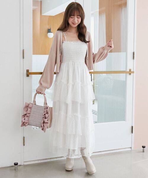 MAJESTIC LEGON / マジェスティックレゴン ミニ丈・ひざ丈ワンピース | ◎パールチェーンキャミワンピース | 詳細19