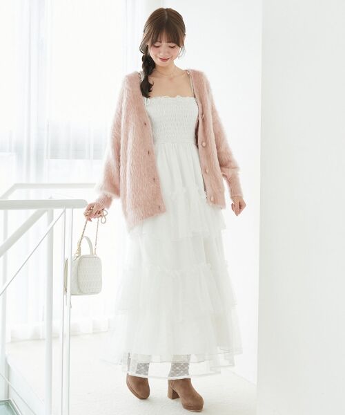 MAJESTIC LEGON / マジェスティックレゴン ミニ丈・ひざ丈ワンピース | ◎パールチェーンキャミワンピース | 詳細20