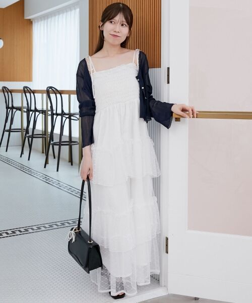 MAJESTIC LEGON / マジェスティックレゴン ミニ丈・ひざ丈ワンピース | ◎パールチェーンキャミワンピース | 詳細21