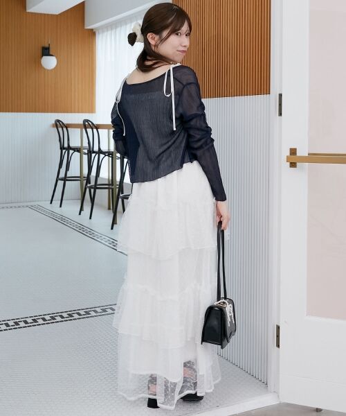 MAJESTIC LEGON / マジェスティックレゴン ミニ丈・ひざ丈ワンピース | ◎パールチェーンキャミワンピース | 詳細23