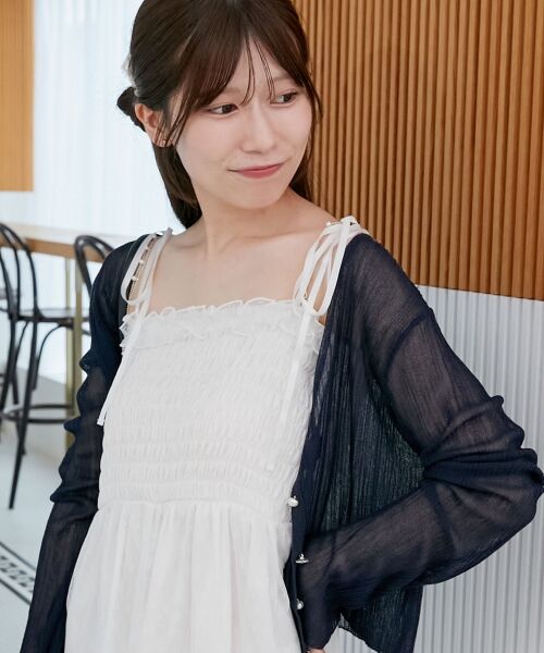 MAJESTIC LEGON / マジェスティックレゴン ミニ丈・ひざ丈ワンピース | ◎パールチェーンキャミワンピース | 詳細25