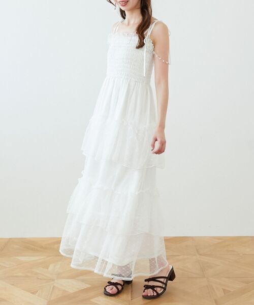 MAJESTIC LEGON / マジェスティックレゴン ミニ丈・ひざ丈ワンピース | ◎パールチェーンキャミワンピース | 詳細30