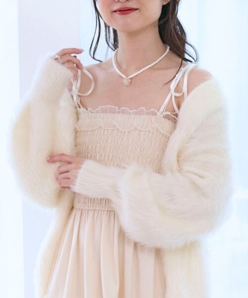 MAJESTIC LEGON / マジェスティックレゴン ミニ丈・ひざ丈ワンピース | ◎パールチェーンキャミワンピース | 詳細4