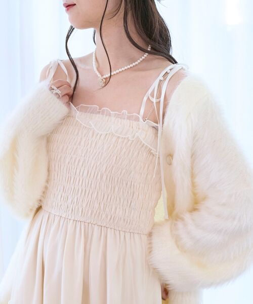 MAJESTIC LEGON / マジェスティックレゴン ミニ丈・ひざ丈ワンピース | ◎パールチェーンキャミワンピース | 詳細6