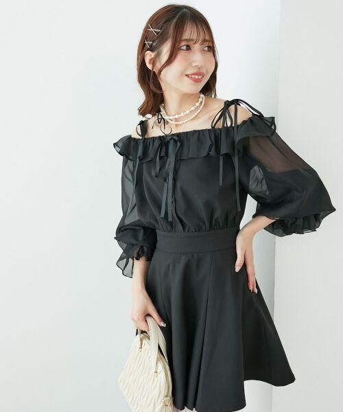 MAJESTIC LEGON / マジェスティックレゴン ミニ丈・ひざ丈ワンピース | 袖異素材ミニワンピース | 詳細10