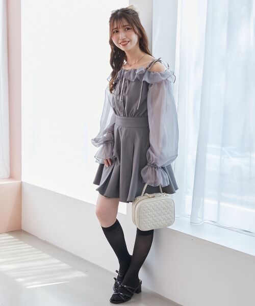 MAJESTIC LEGON / マジェスティックレゴン ミニ丈・ひざ丈ワンピース | 袖異素材ミニワンピース | 詳細14