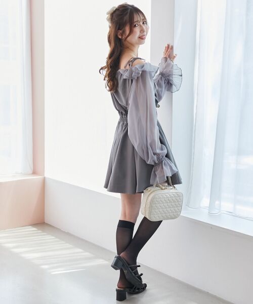 MAJESTIC LEGON / マジェスティックレゴン ミニ丈・ひざ丈ワンピース | 袖異素材ミニワンピース | 詳細15