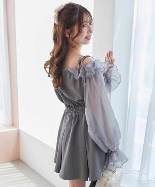 MAJESTIC LEGON / マジェスティックレゴン ミニ丈・ひざ丈ワンピース | 袖異素材ミニワンピース | 詳細18