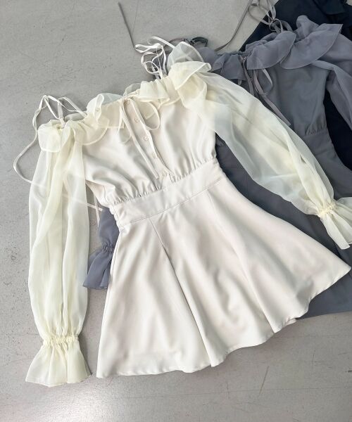 MAJESTIC LEGON / マジェスティックレゴン ミニ丈・ひざ丈ワンピース | 袖異素材ミニワンピース | 詳細27