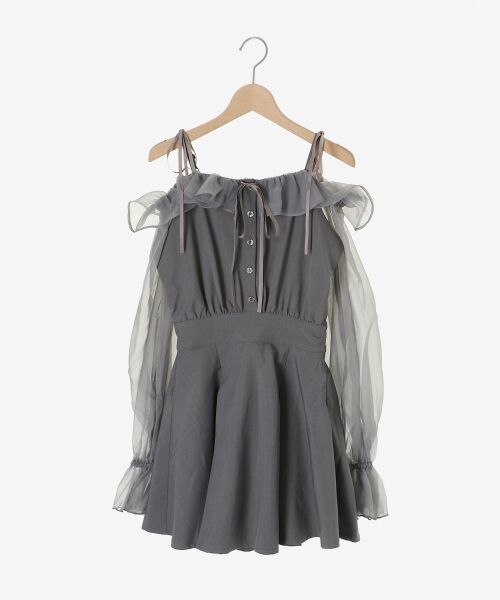 MAJESTIC LEGON / マジェスティックレゴン ミニ丈・ひざ丈ワンピース | 袖異素材ミニワンピース | 詳細29