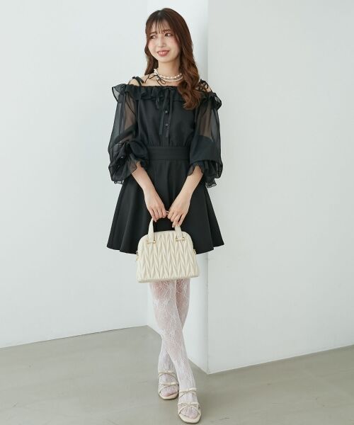 MAJESTIC LEGON / マジェスティックレゴン ミニ丈・ひざ丈ワンピース | 袖異素材ミニワンピース | 詳細6