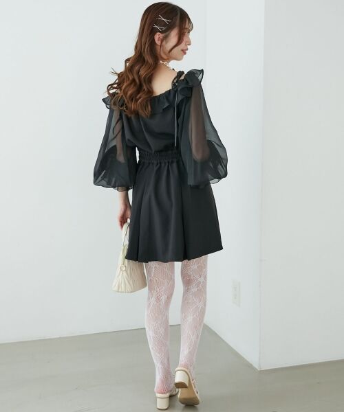 MAJESTIC LEGON / マジェスティックレゴン ミニ丈・ひざ丈ワンピース | 袖異素材ミニワンピース | 詳細8