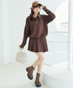 MAJESTIC LEGON / マジェスティックレゴン ミニ丈・ひざ丈ワンピース | レイヤード風スウェットセットアップ