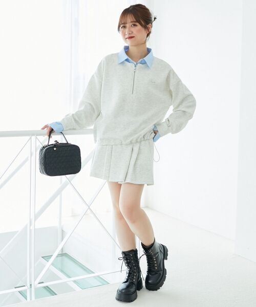 MAJESTIC LEGON / マジェスティックレゴン ミニ丈・ひざ丈ワンピース | レイヤード風スウェットセットアップ | 詳細1