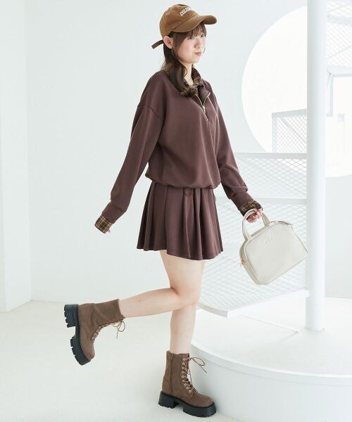 MAJESTIC LEGON / マジェスティックレゴン ミニ丈・ひざ丈ワンピース | レイヤード風スウェットセットアップ | 詳細13