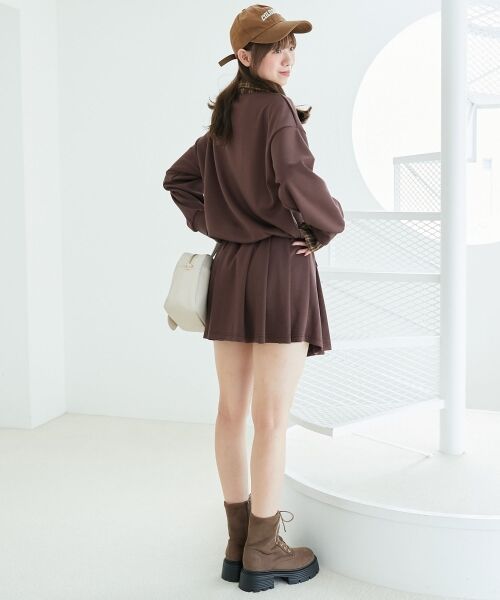 MAJESTIC LEGON / マジェスティックレゴン ミニ丈・ひざ丈ワンピース | レイヤード風スウェットセットアップ | 詳細14