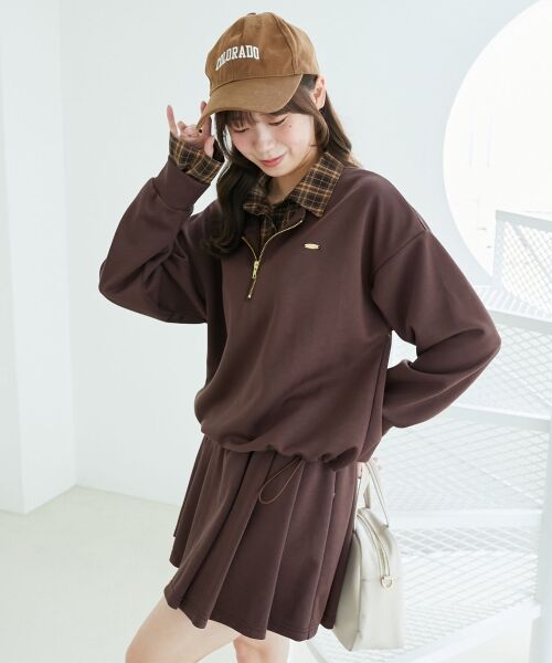 MAJESTIC LEGON / マジェスティックレゴン ミニ丈・ひざ丈ワンピース | レイヤード風スウェットセットアップ | 詳細16