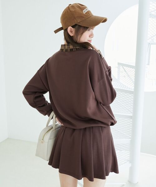 MAJESTIC LEGON / マジェスティックレゴン ミニ丈・ひざ丈ワンピース | レイヤード風スウェットセットアップ | 詳細17