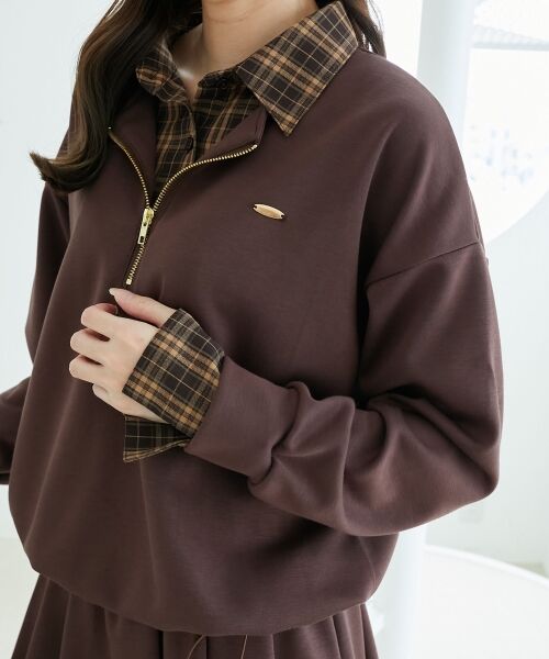 MAJESTIC LEGON / マジェスティックレゴン ミニ丈・ひざ丈ワンピース | レイヤード風スウェットセットアップ | 詳細18