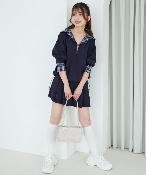 MAJESTIC LEGON / マジェスティックレゴン ミニ丈・ひざ丈ワンピース | レイヤード風スウェットセットアップ | 詳細19