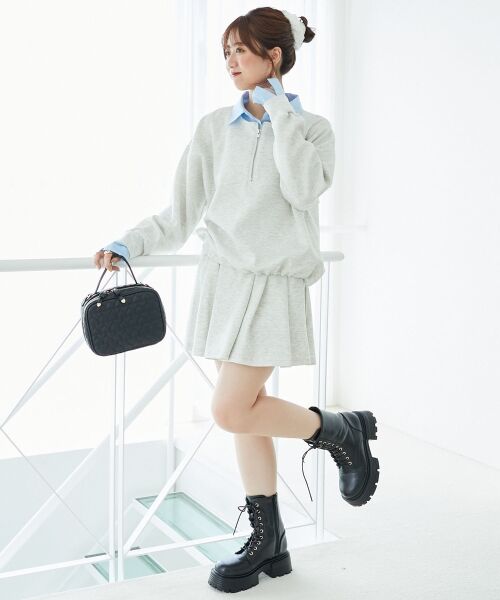 MAJESTIC LEGON / マジェスティックレゴン ミニ丈・ひざ丈ワンピース | レイヤード風スウェットセットアップ | 詳細2