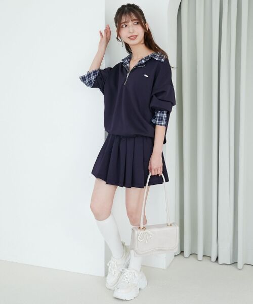 MAJESTIC LEGON / マジェスティックレゴン ミニ丈・ひざ丈ワンピース | レイヤード風スウェットセットアップ | 詳細20