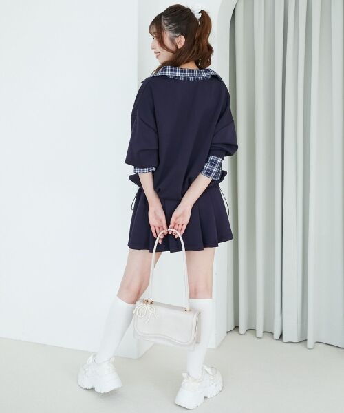 MAJESTIC LEGON / マジェスティックレゴン ミニ丈・ひざ丈ワンピース | レイヤード風スウェットセットアップ | 詳細21