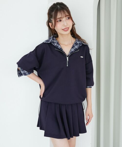 MAJESTIC LEGON / マジェスティックレゴン ミニ丈・ひざ丈ワンピース | レイヤード風スウェットセットアップ | 詳細22