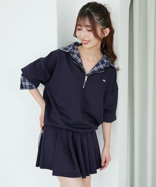 MAJESTIC LEGON / マジェスティックレゴン ミニ丈・ひざ丈ワンピース | レイヤード風スウェットセットアップ | 詳細23