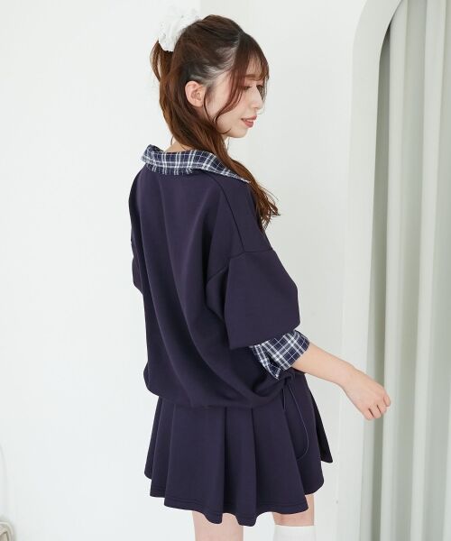 MAJESTIC LEGON / マジェスティックレゴン ミニ丈・ひざ丈ワンピース | レイヤード風スウェットセットアップ | 詳細24