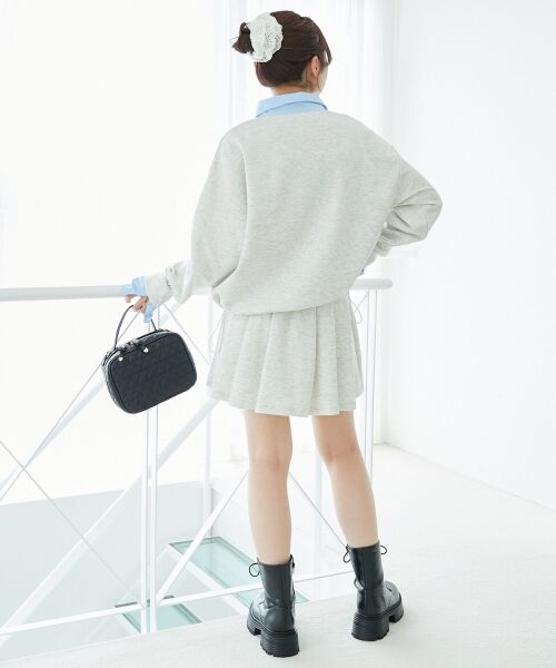 MAJESTIC LEGON / マジェスティックレゴン ミニ丈・ひざ丈ワンピース | レイヤード風スウェットセットアップ | 詳細3