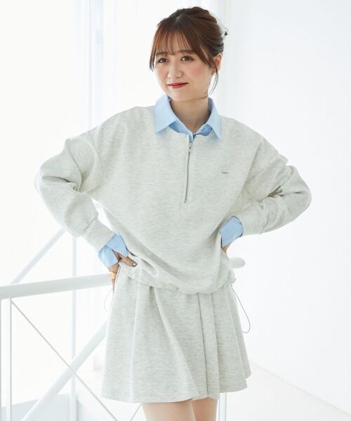 MAJESTIC LEGON / マジェスティックレゴン ミニ丈・ひざ丈ワンピース | レイヤード風スウェットセットアップ | 詳細4