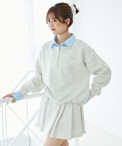 MAJESTIC LEGON / マジェスティックレゴン ミニ丈・ひざ丈ワンピース | レイヤード風スウェットセットアップ | 詳細5