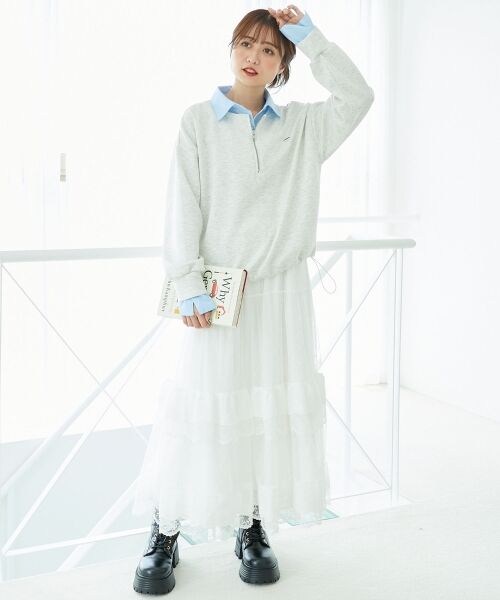 MAJESTIC LEGON / マジェスティックレゴン ミニ丈・ひざ丈ワンピース | レイヤード風スウェットセットアップ | 詳細7