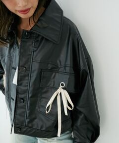 MAJESTIC LEGON / マジェスティックレゴン ブルゾン | 2wayリボンステンカラーブルゾン