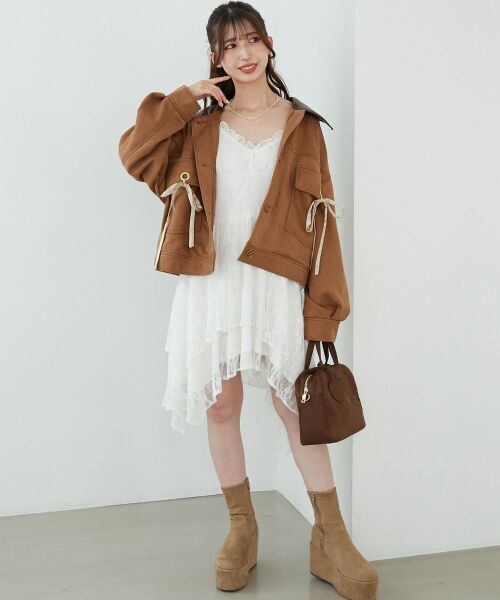 MAJESTIC LEGON / マジェスティックレゴン ブルゾン | 2wayリボンステンカラーブルゾン | 詳細11