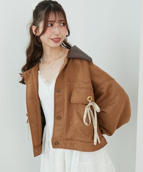 MAJESTIC LEGON / マジェスティックレゴン ブルゾン | 2wayリボンステンカラーブルゾン | 詳細15