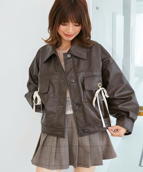 MAJESTIC LEGON / マジェスティックレゴン ブルゾン | 2wayリボンステンカラーブルゾン | 詳細4