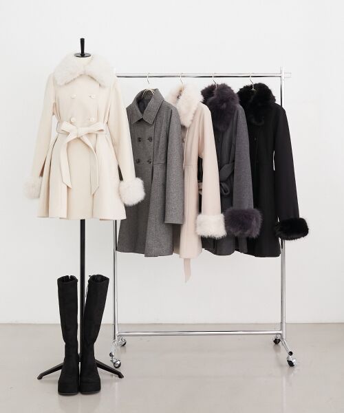 MAJESTIC LEGON / マジェスティックレゴン その他アウター | マルチwayフェイクファーカラーフレアコート | 詳細1