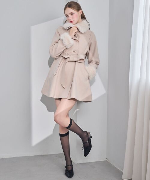MAJESTIC LEGON / マジェスティックレゴン その他アウター | マルチwayフェイクファーカラーフレアコート | 詳細13