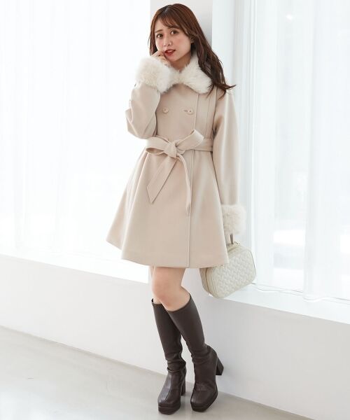 MAJESTIC LEGON / マジェスティックレゴン その他アウター | マルチwayフェイクファーカラーフレアコート | 詳細15