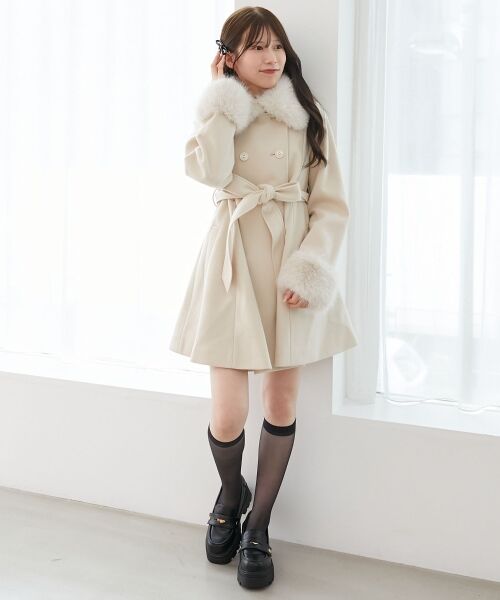 MAJESTIC LEGON / マジェスティックレゴン その他アウター | マルチwayフェイクファーカラーフレアコート | 詳細2