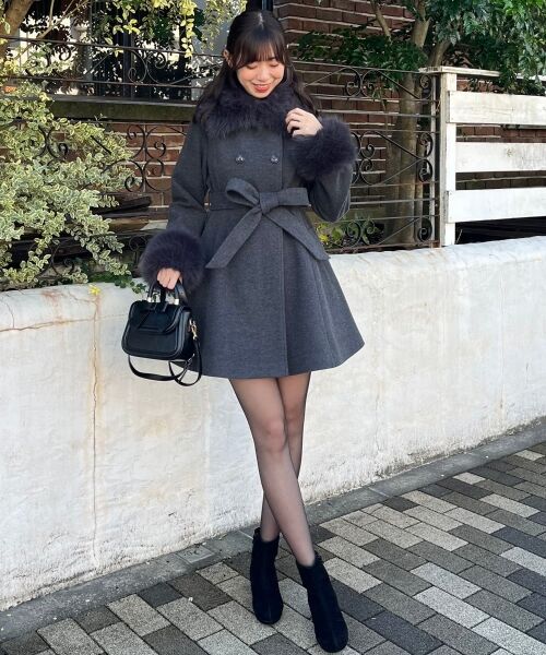 MAJESTIC LEGON / マジェスティックレゴン その他アウター | マルチwayフェイクファーカラーフレアコート | 詳細24