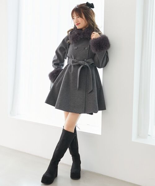 MAJESTIC LEGON / マジェスティックレゴン その他アウター | マルチwayフェイクファーカラーフレアコート | 詳細25