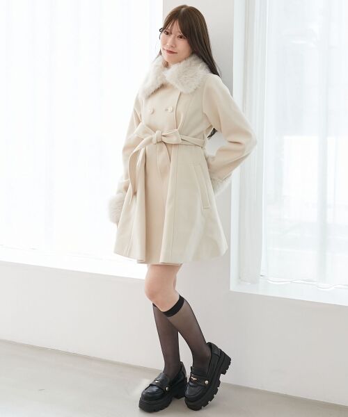 MAJESTIC LEGON / マジェスティックレゴン その他アウター | マルチwayフェイクファーカラーフレアコート | 詳細3