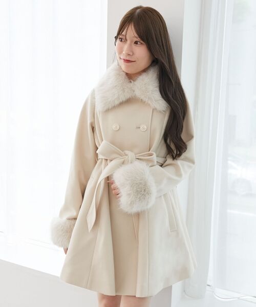 MAJESTIC LEGON / マジェスティックレゴン その他アウター | マルチwayフェイクファーカラーフレアコート | 詳細5