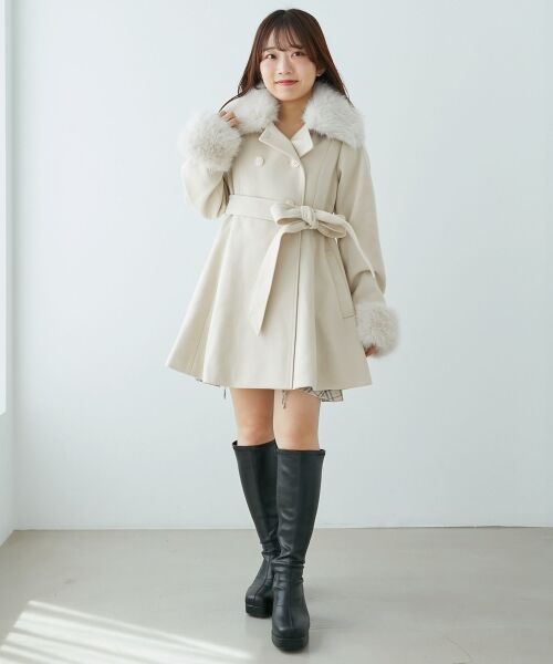 MAJESTIC LEGON / マジェスティックレゴン その他アウター | マルチwayフェイクファーカラーフレアコート | 詳細9