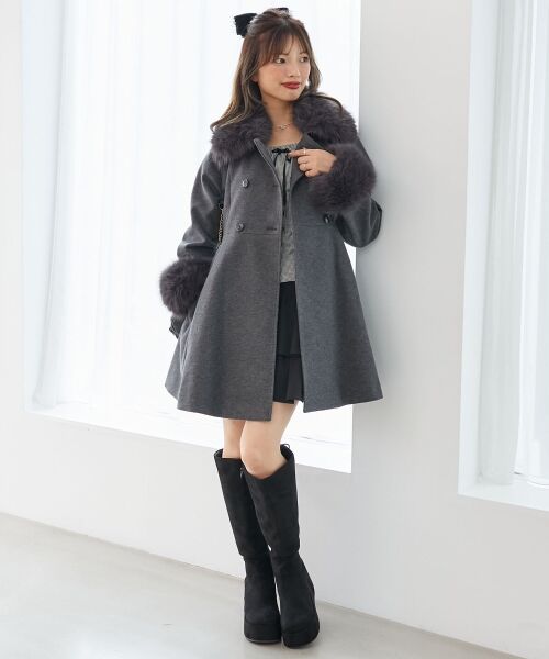 MAJESTIC LEGON / マジェスティックレゴン その他アウター | マルチwayフェイクファーカラーフレアコート | 詳細27